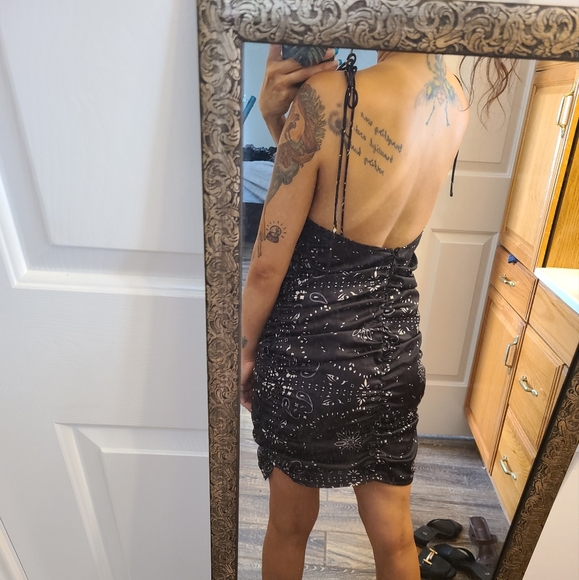 Hello Molly Lioness Wild Wild West Mini Bandana dress in satin - Picture 8 of 14